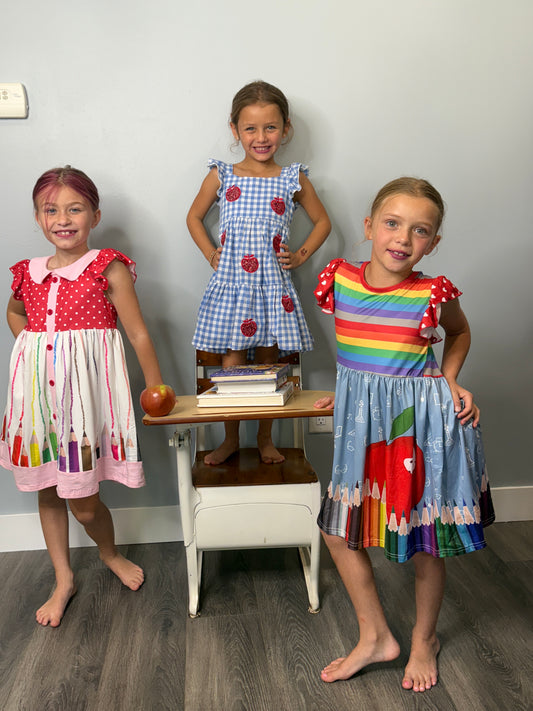 Polka Dot Crayon Dress with collar