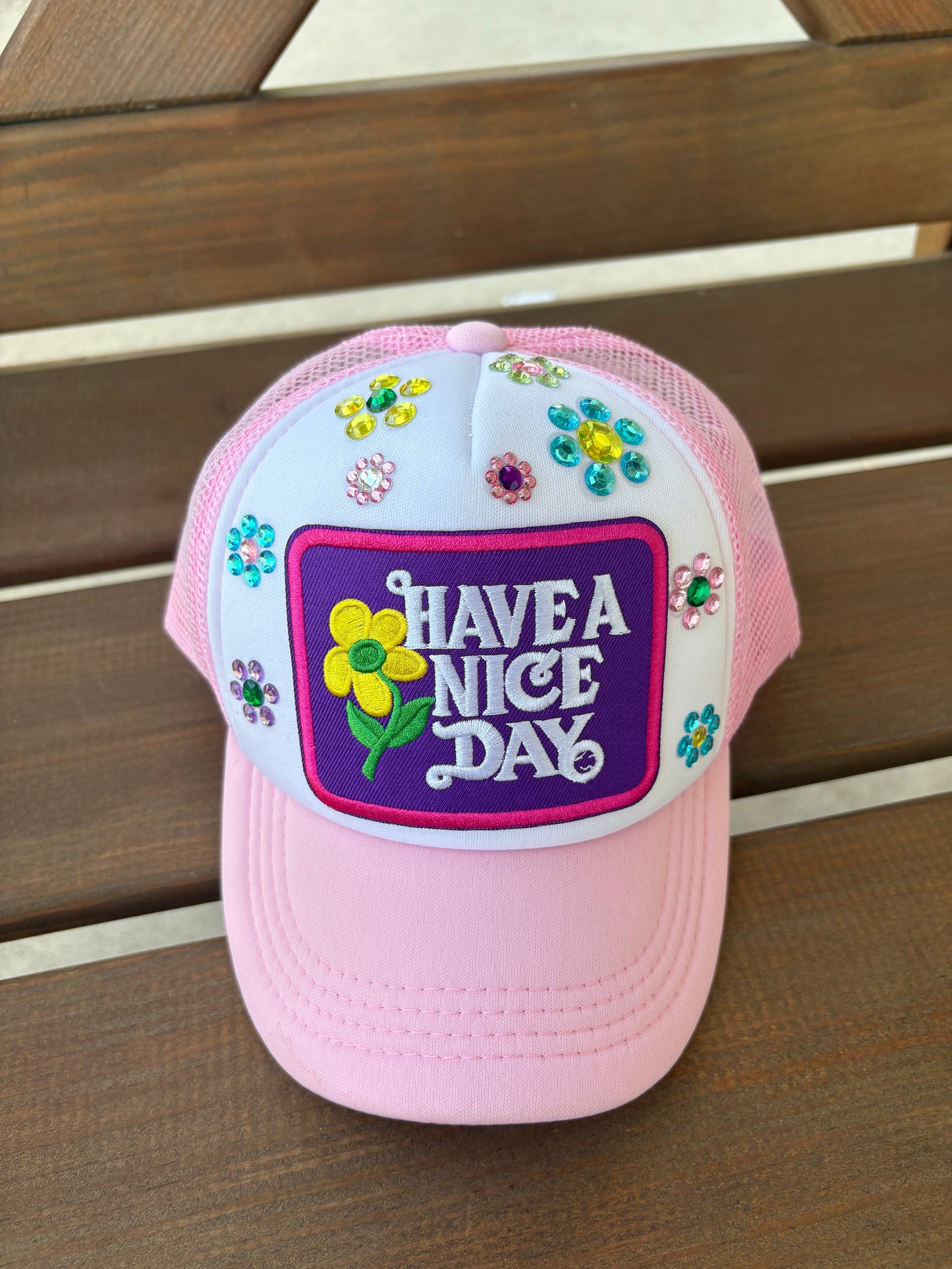 Have a Nice Day Trucker Hat (purple)