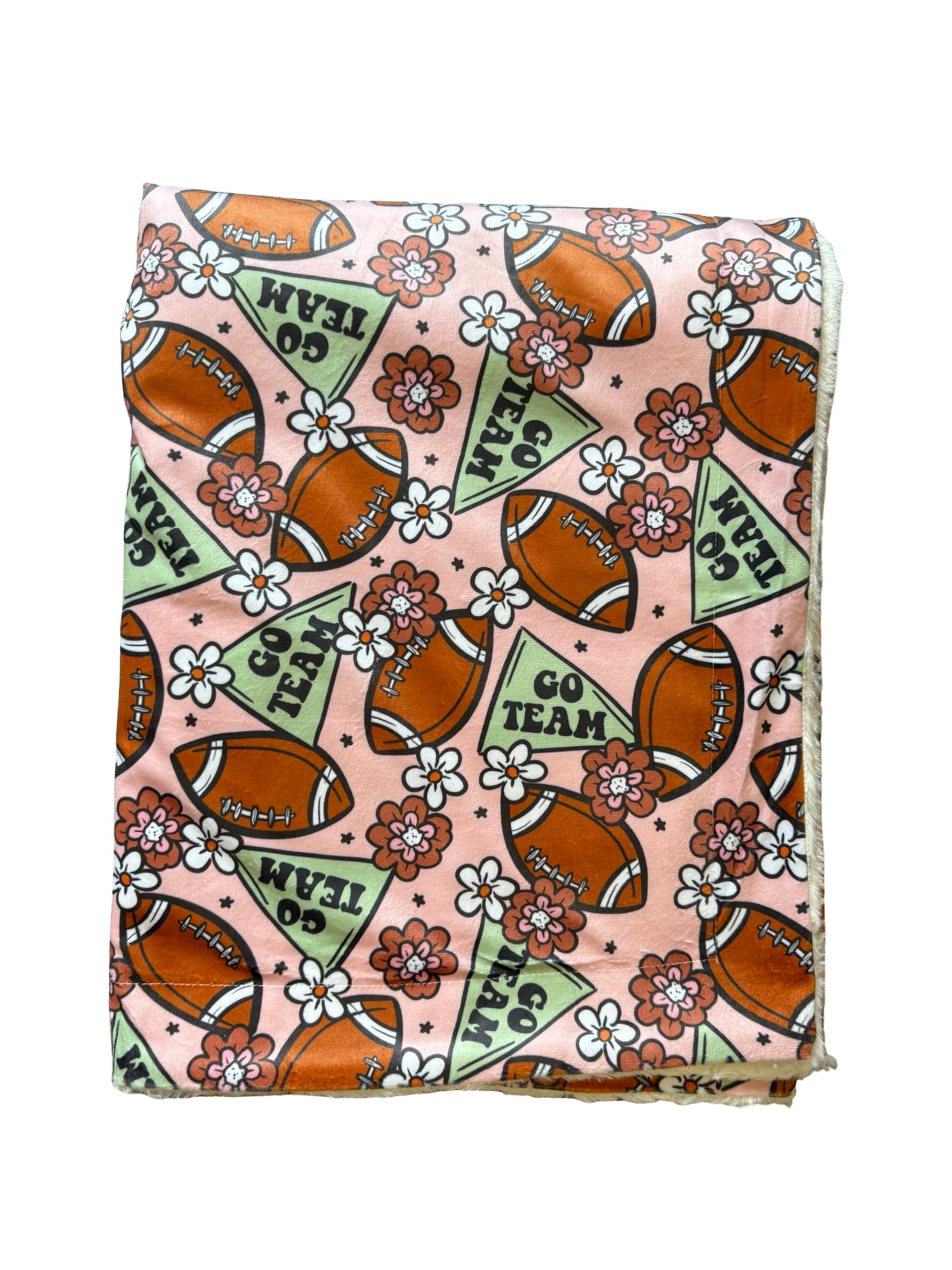 Flowers/Footballs Blanket
