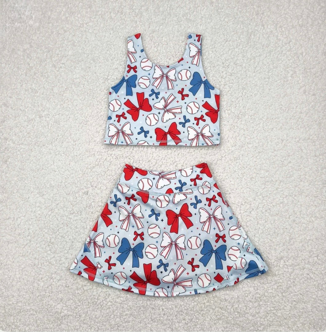 Baseball and Bows 2 piece