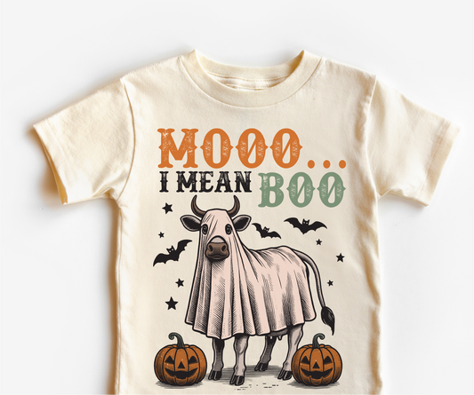 Moo I Mean Boo Retro Halloween Shirt