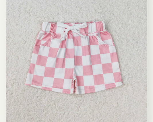Pink Checkered Shorts