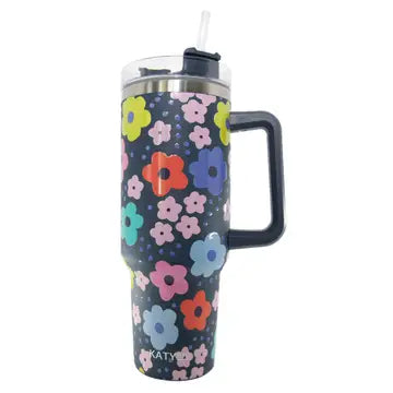 Navy Floral 40oz Tumbler