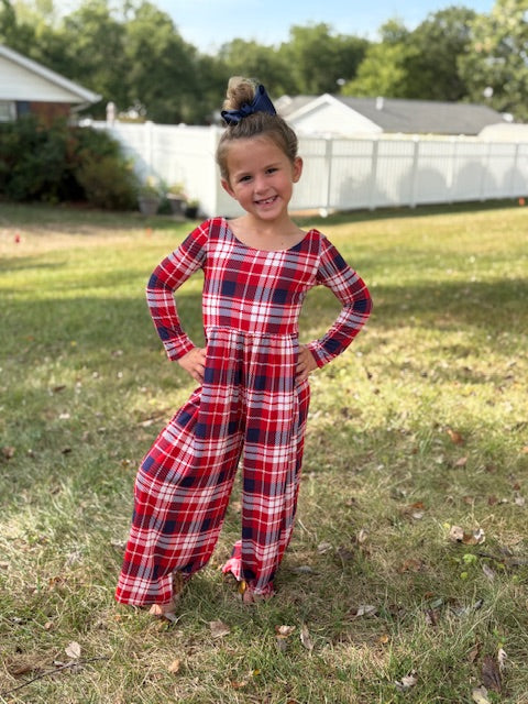 Rudolph's Plaid Leggy Romper