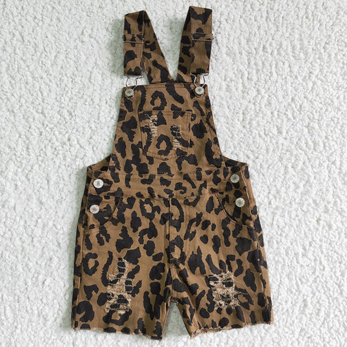 Leopard Denim Overalls