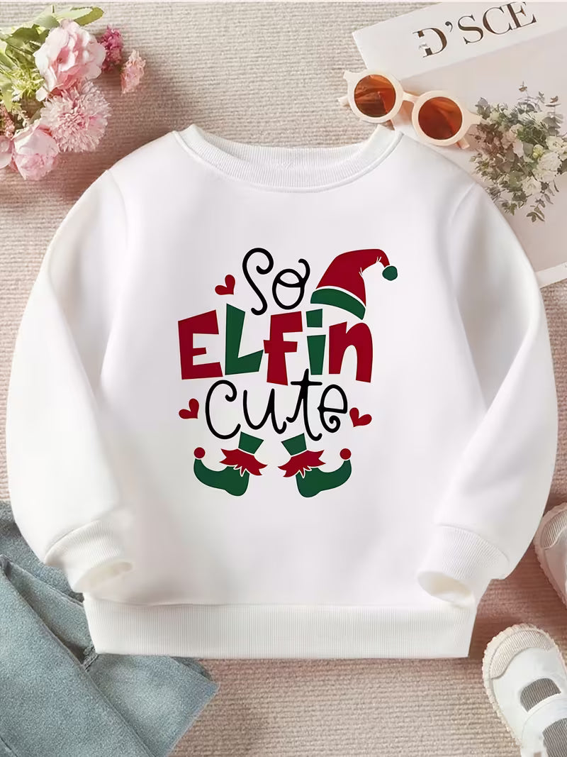White Elfin' Cute Crewneck