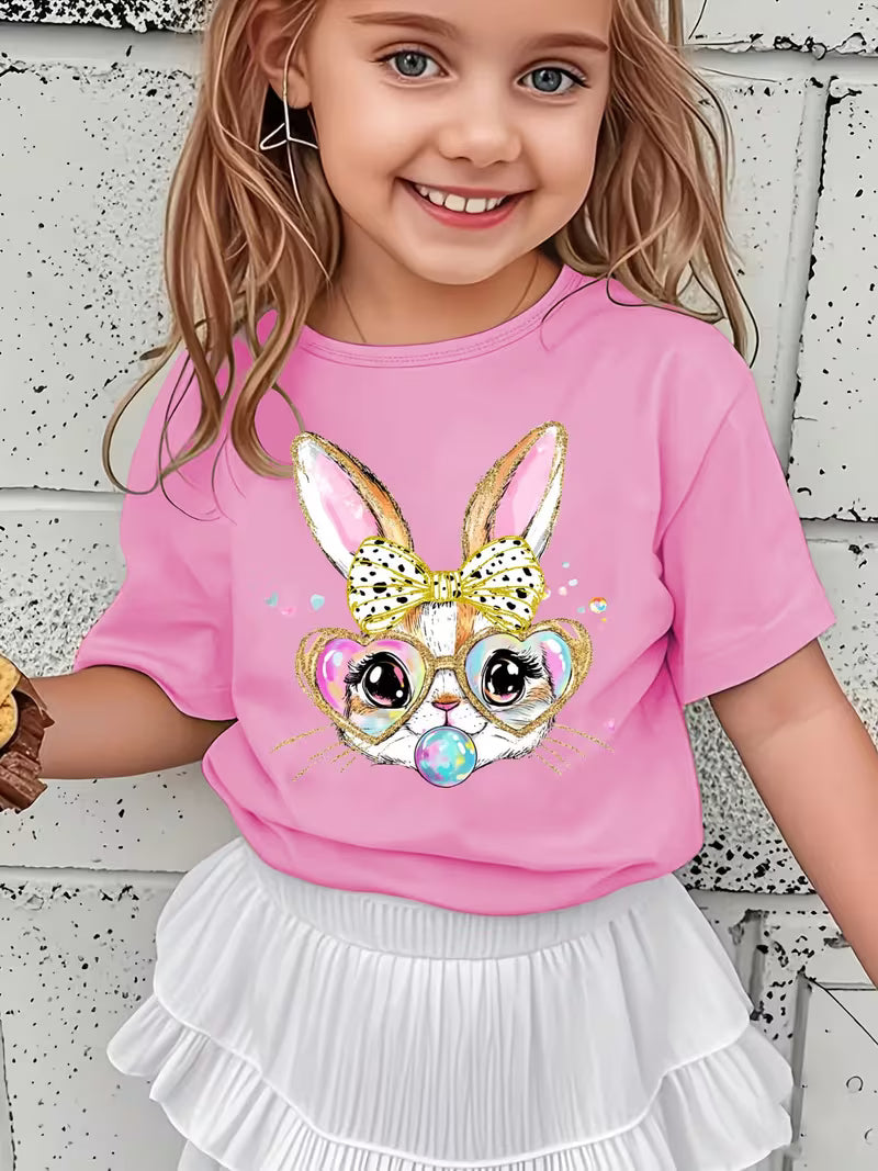 Girls Easter Bunny Short Sleeved Shirt