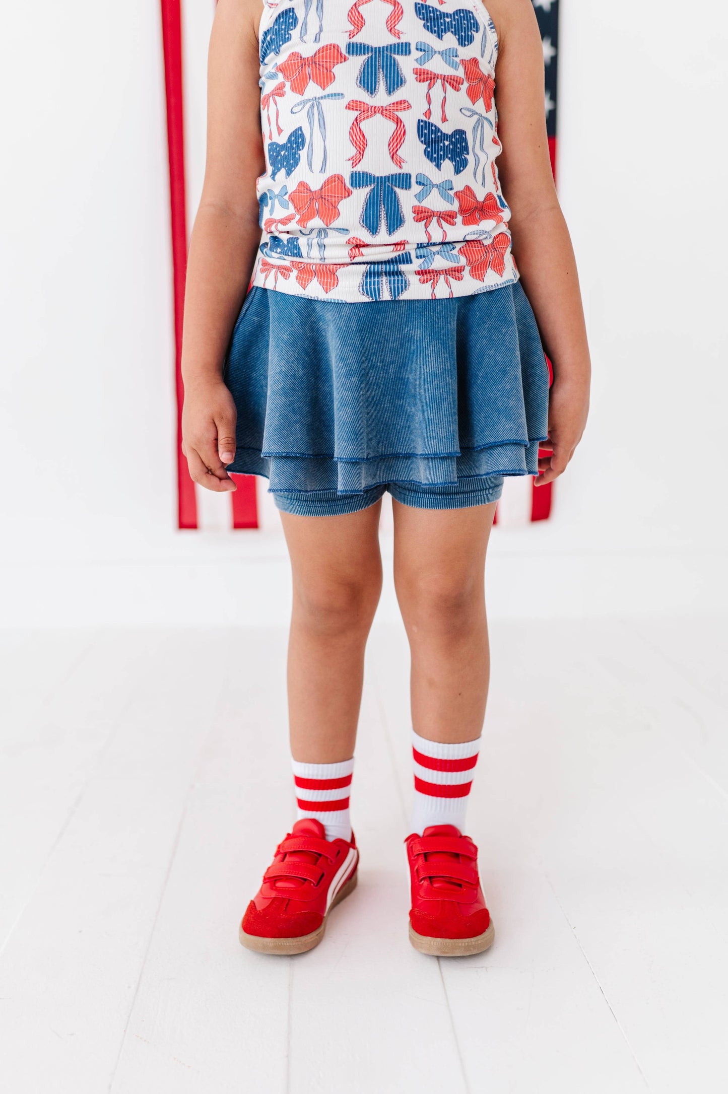 Red, White + BOW | Ribbed Tank