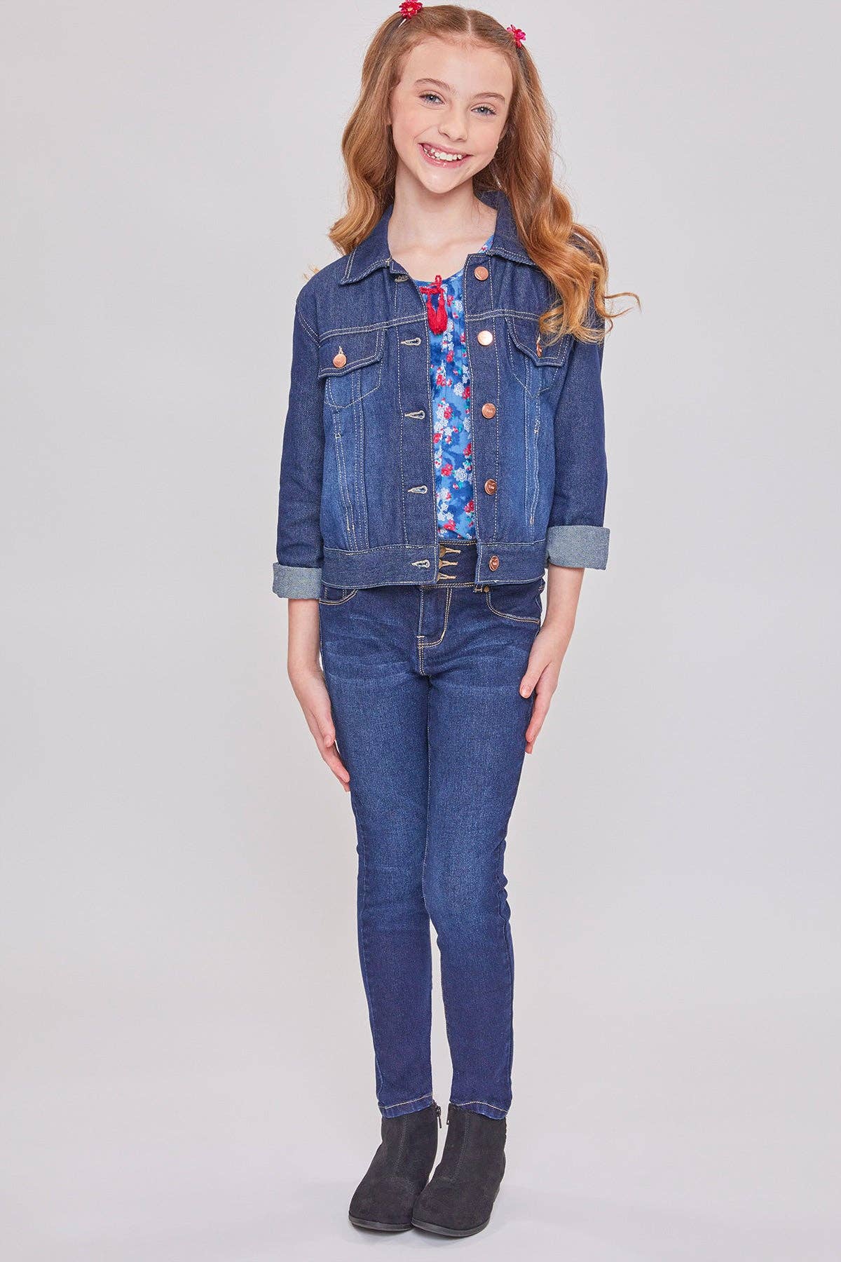 Girls Basic Oversized Denim Jacket
