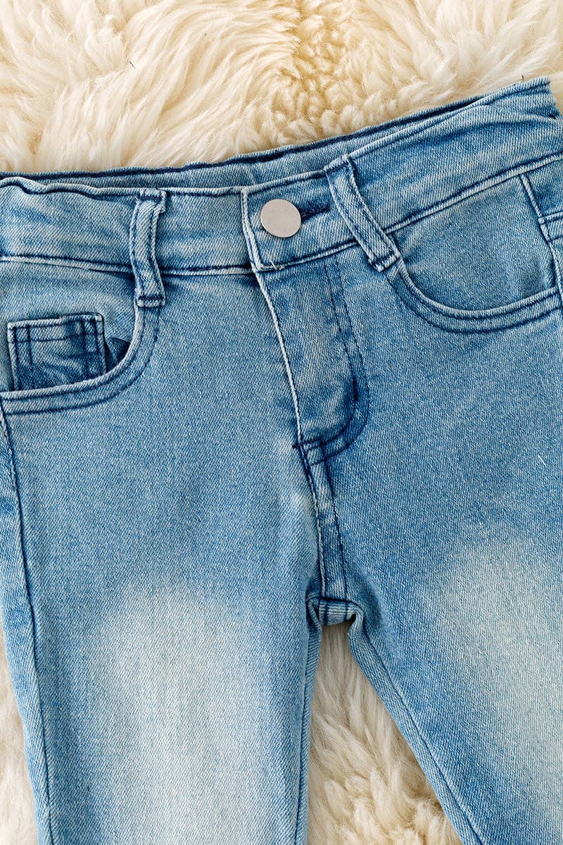 Light Blue Western Double Bell Pants