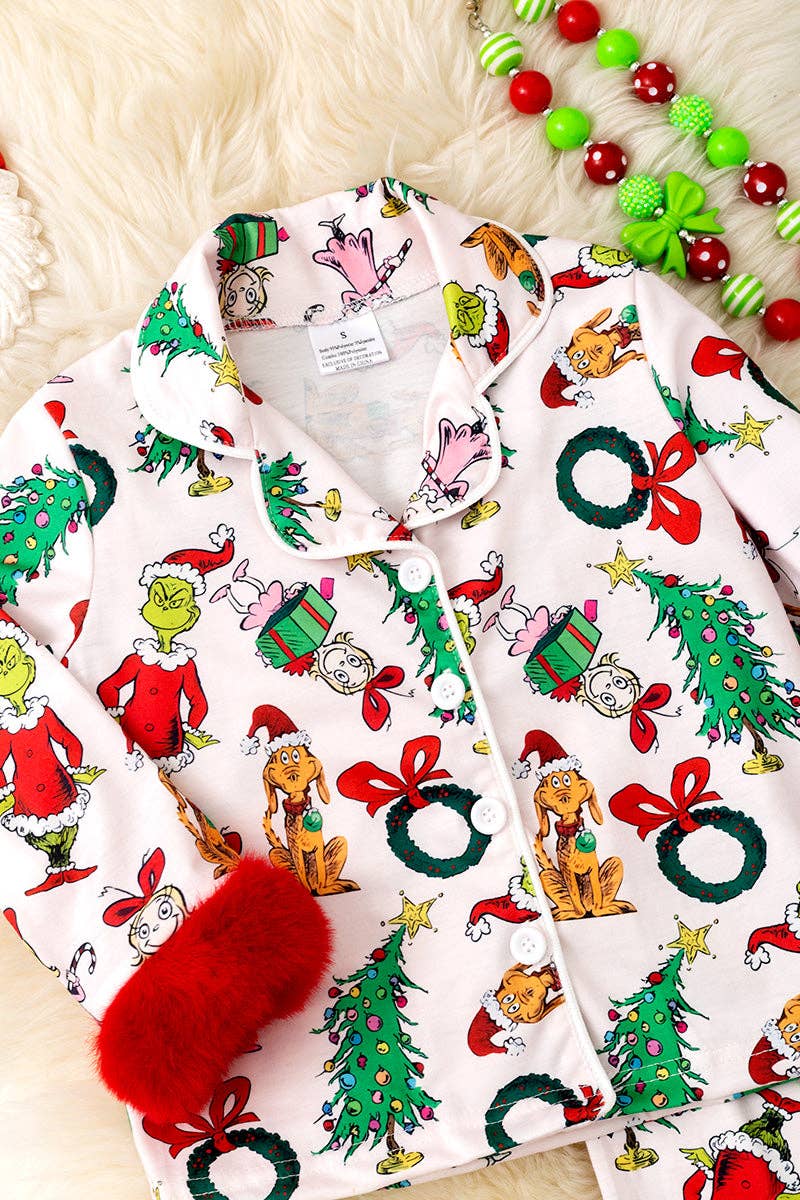 Christmas Pajamas with Red Fur