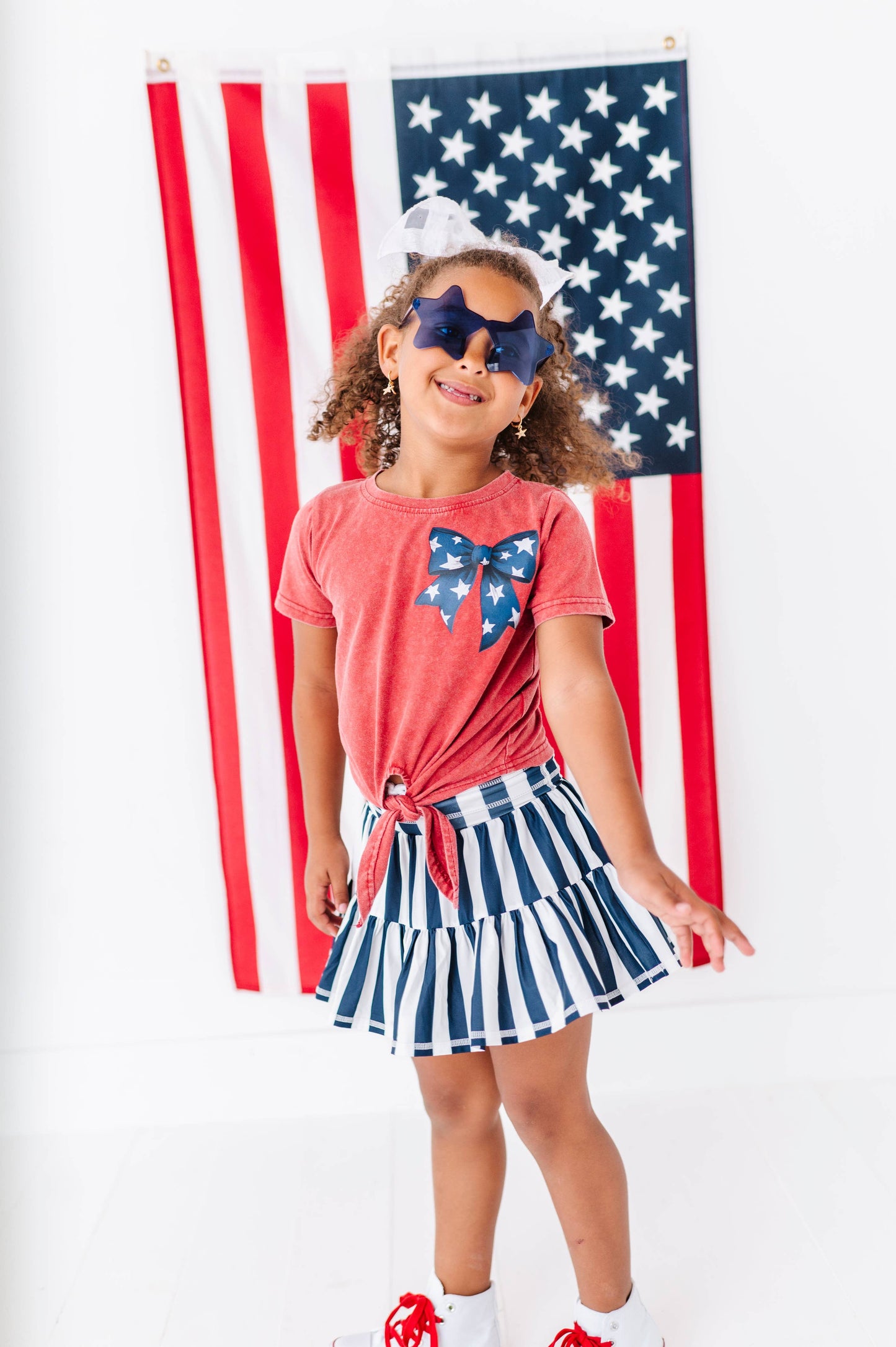 Navy Stripe Skort