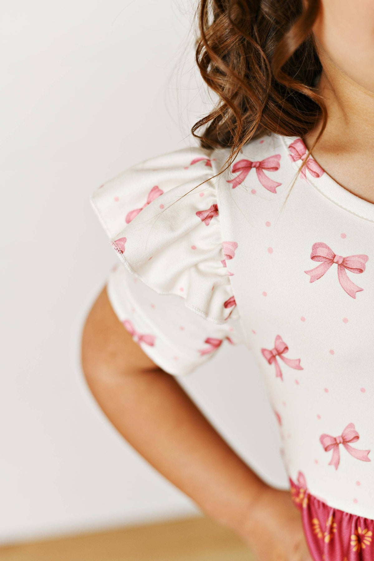 Girls Fall Ava Twirly Petals Floral Tiered Bow Dress