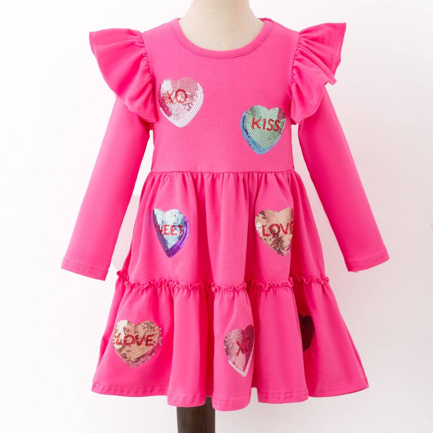 Conversation Heart Sequin Girls Dress