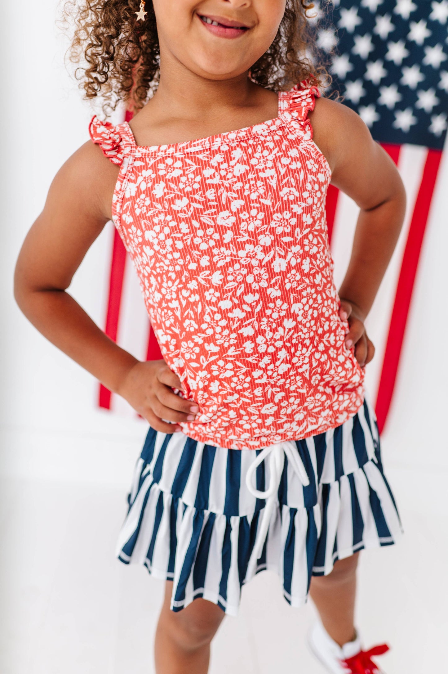 Navy Stripe Skort