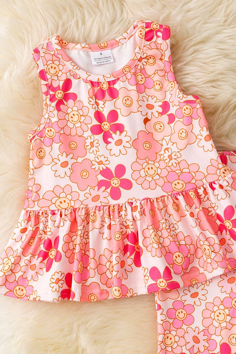 Cute floral tunic with ruffle hem & pant