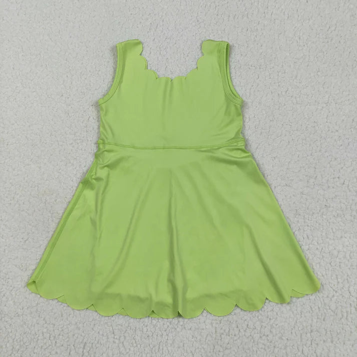 Green Scallop Athletic Dress
