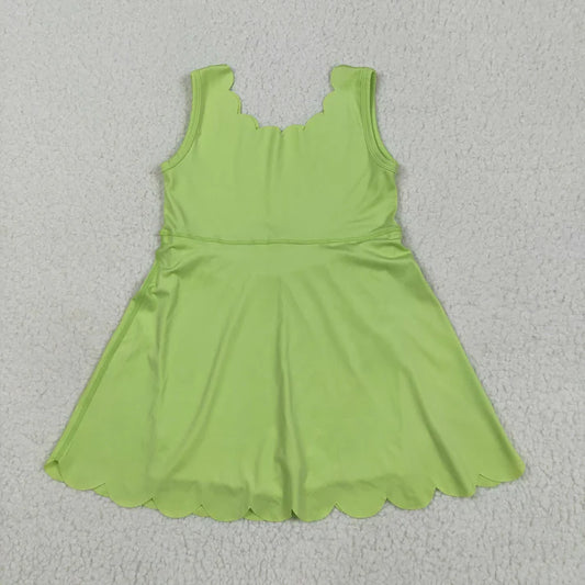 Green Scallop Athletic Dress