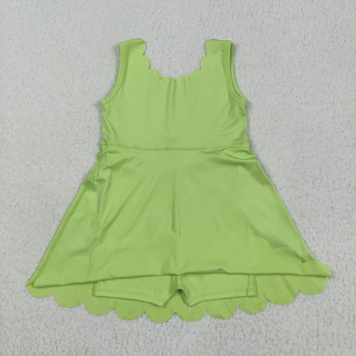 Green Scallop Athletic Dress