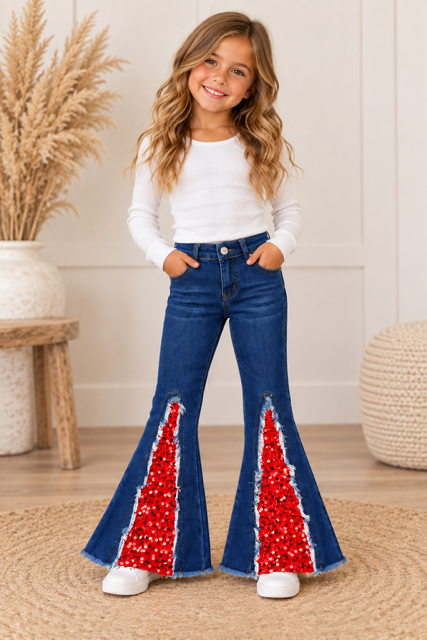 Red Sequin Jeans