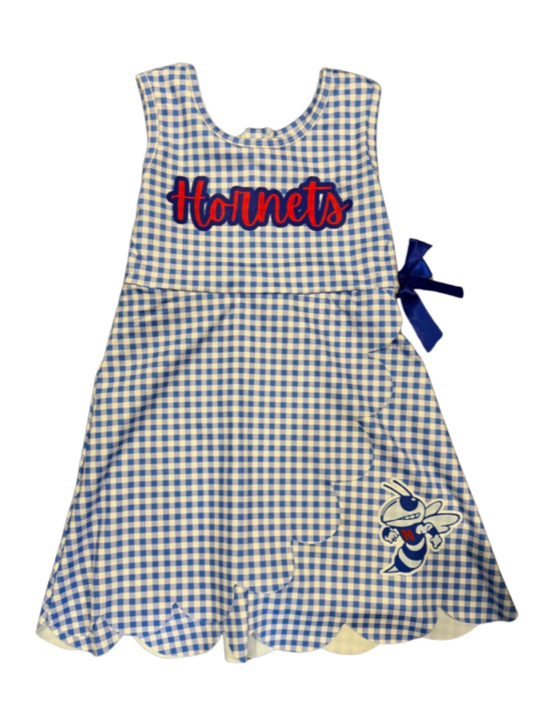 Gingham Hornets Athletic Dress With Bow