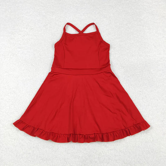 Red Girls Summer Athletic Dress