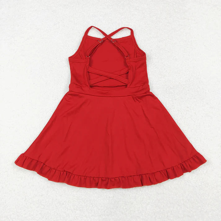 Red Girls Summer Athletic Dress