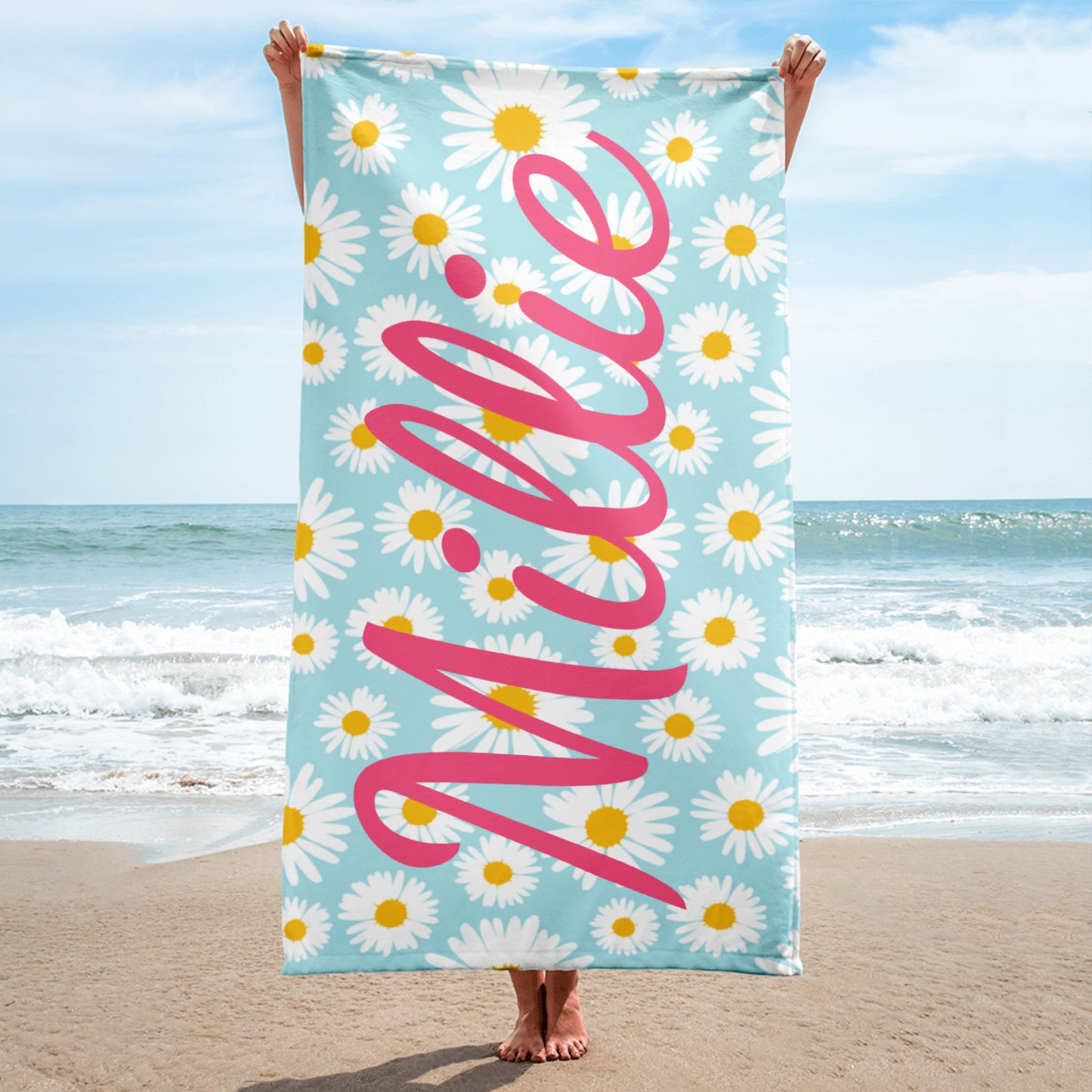 Daisy Personalized Beach Towel