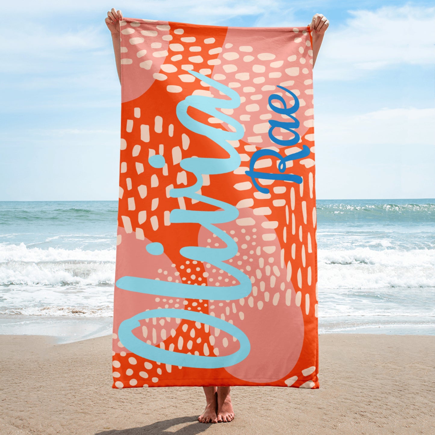 Orange Personalized Beach Towel
