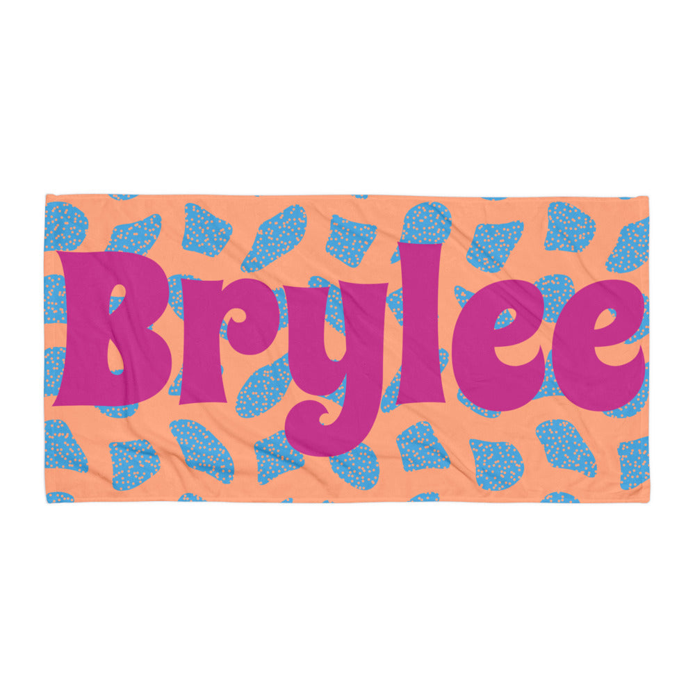 Giraffe Print Personalized Beach Towel