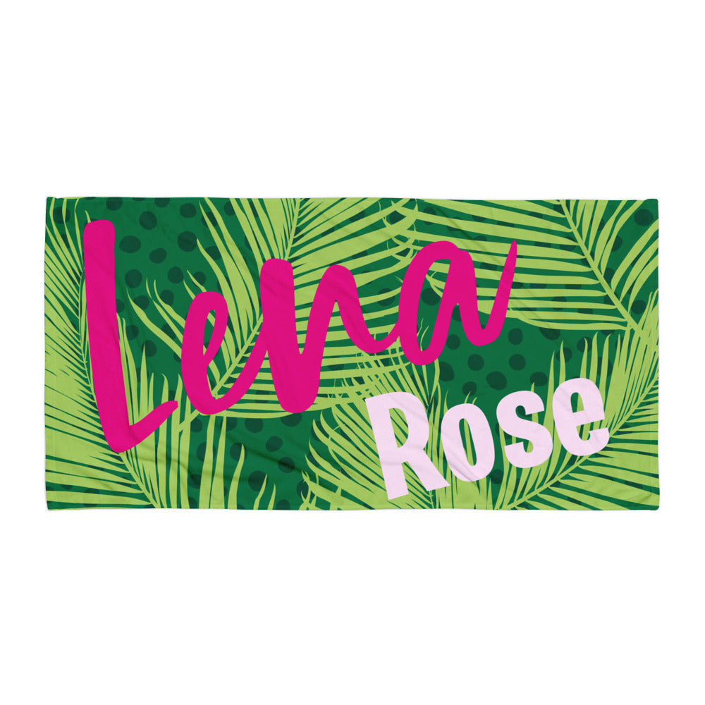 Palm Leaves Personalized Beach Towel