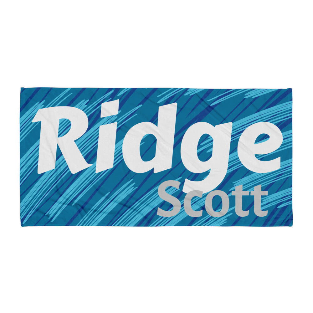 Blue Streak Personalized Beach Towel
