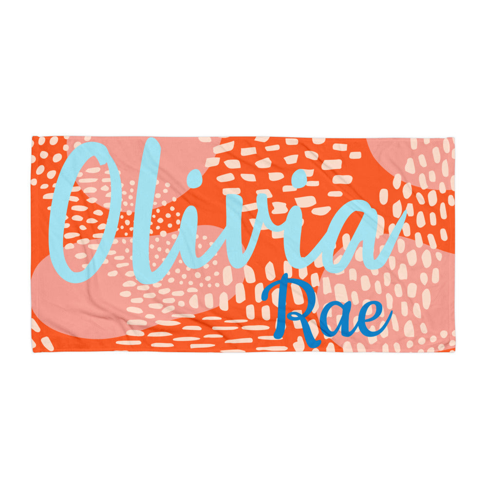 Orange Personalized Beach Towel