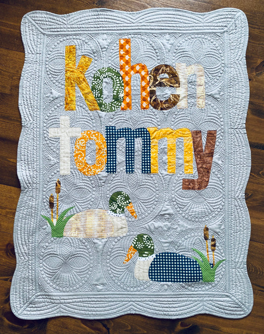 Mallard Ducks Personalized Baby Quilt