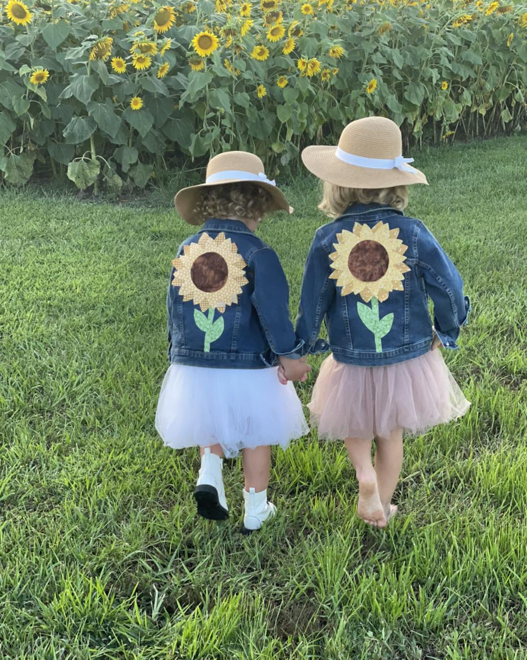 Sunflower Applique Jean Jacket