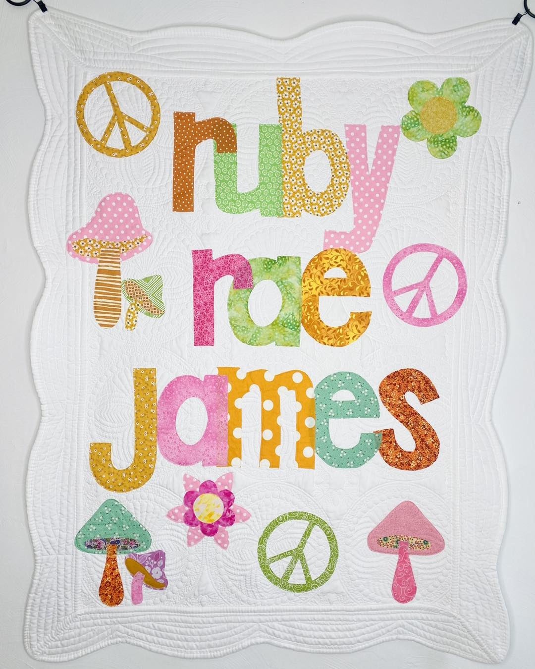 Groovy Personalized Baby Quilt