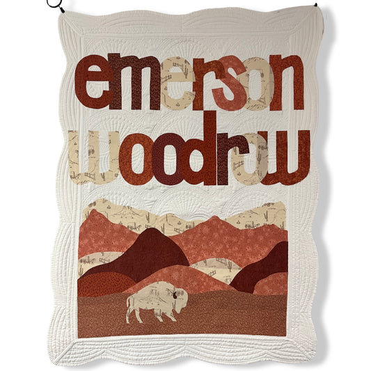 Desert Buffalo Personalized Baby Quilt