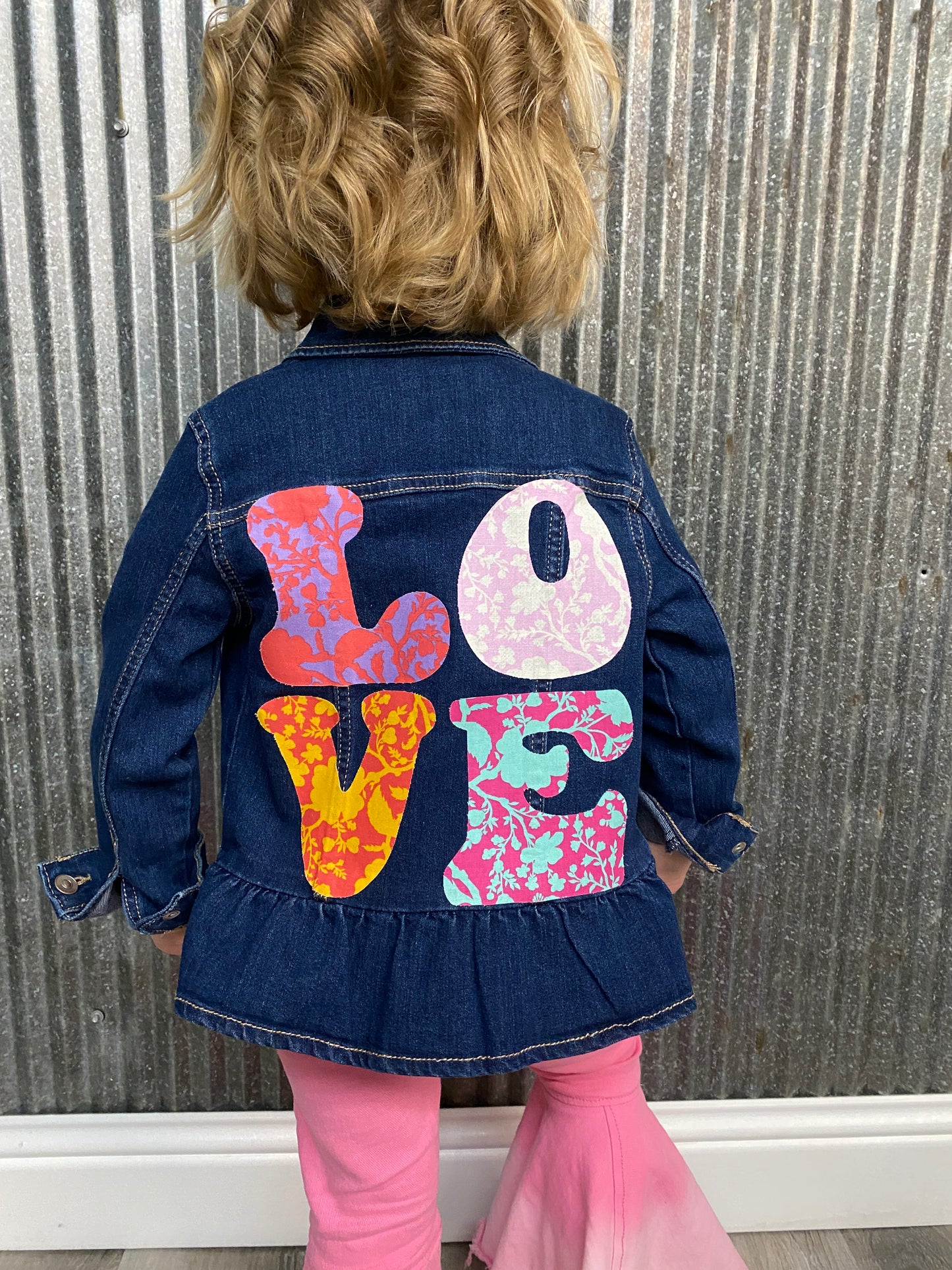 LOVE Applique Jean Jacket