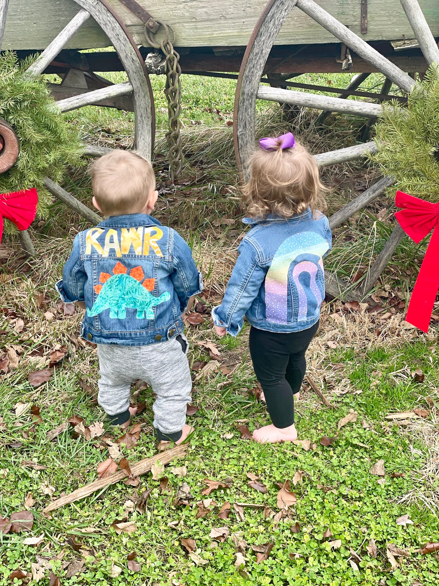 Rainbow Applique Jean Jacket