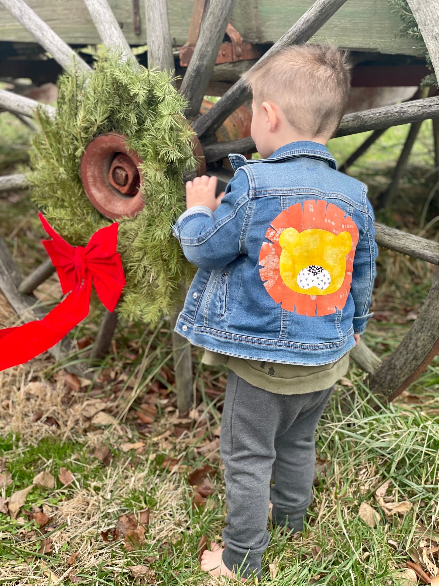 Lion Applique Jean Jacket