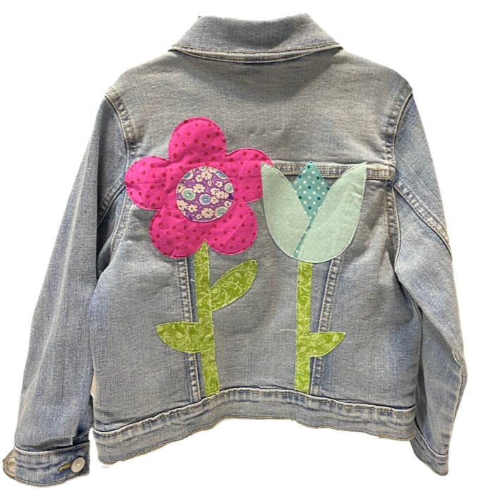 Double Flower Jean Jacket